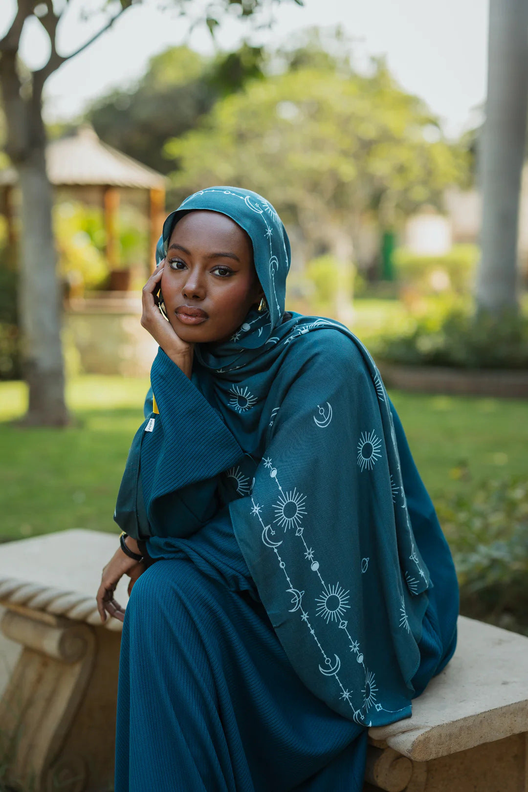 Satin Printed Head Wrap Scarf Elegant Shawl