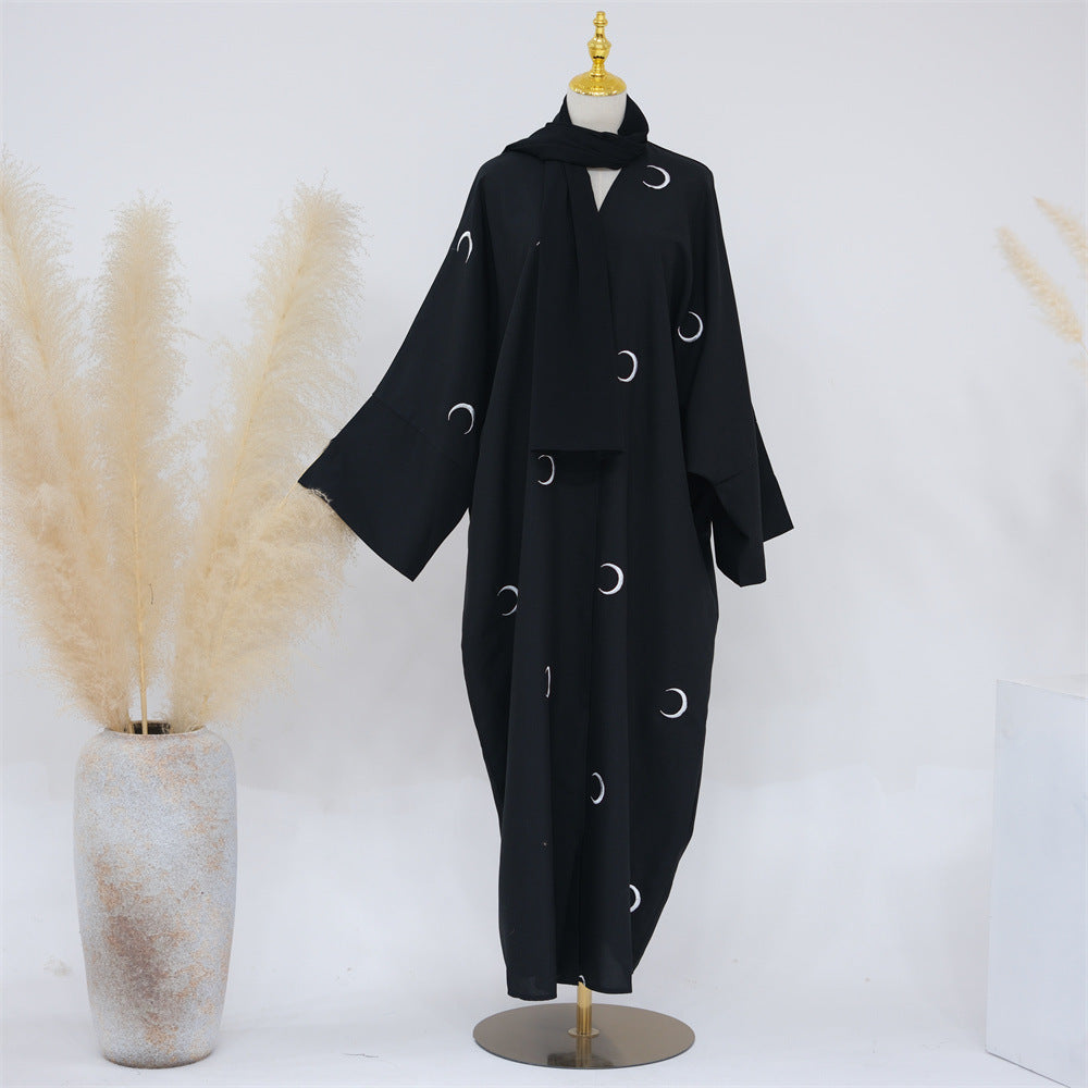 Moon Embroidery Cardigan Dress Dubai