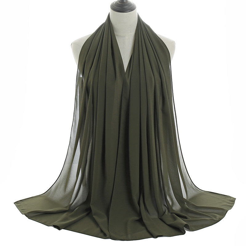 Pearl Chiffon Monochrome Women Scarf