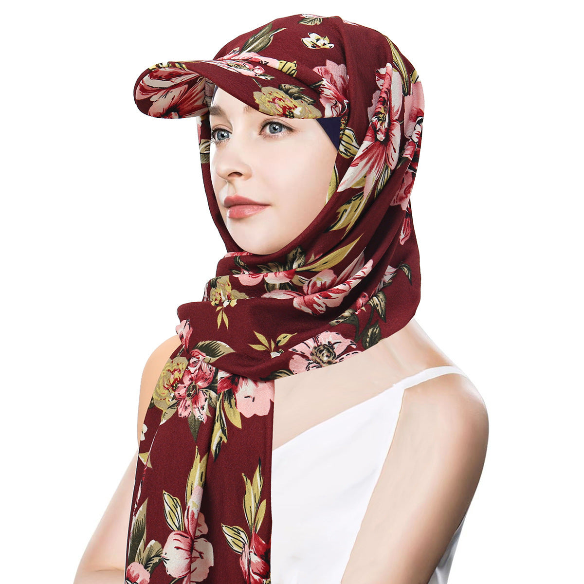 Solid Color Scarf Hat Pullover Women Middle East
