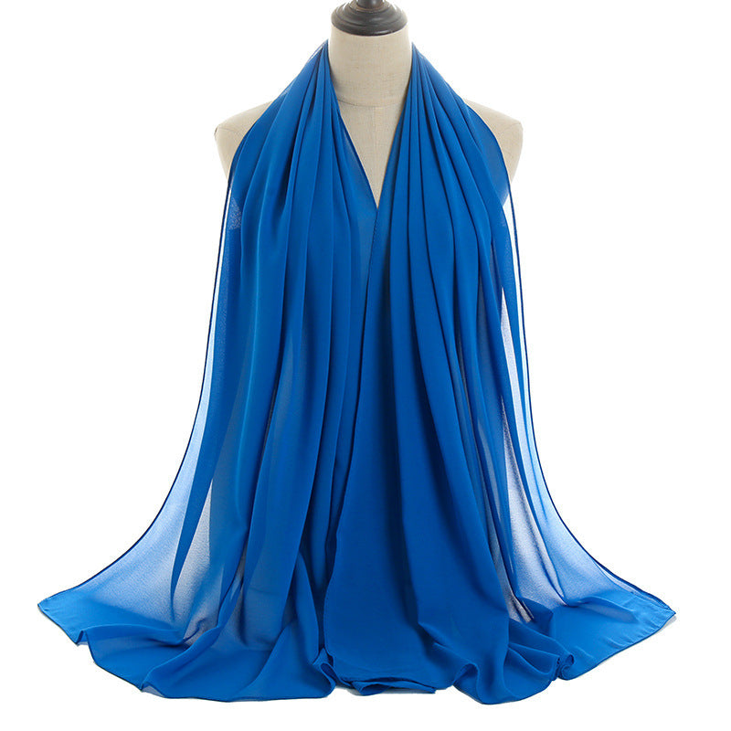Pearl Chiffon Monochrome Women Scarf