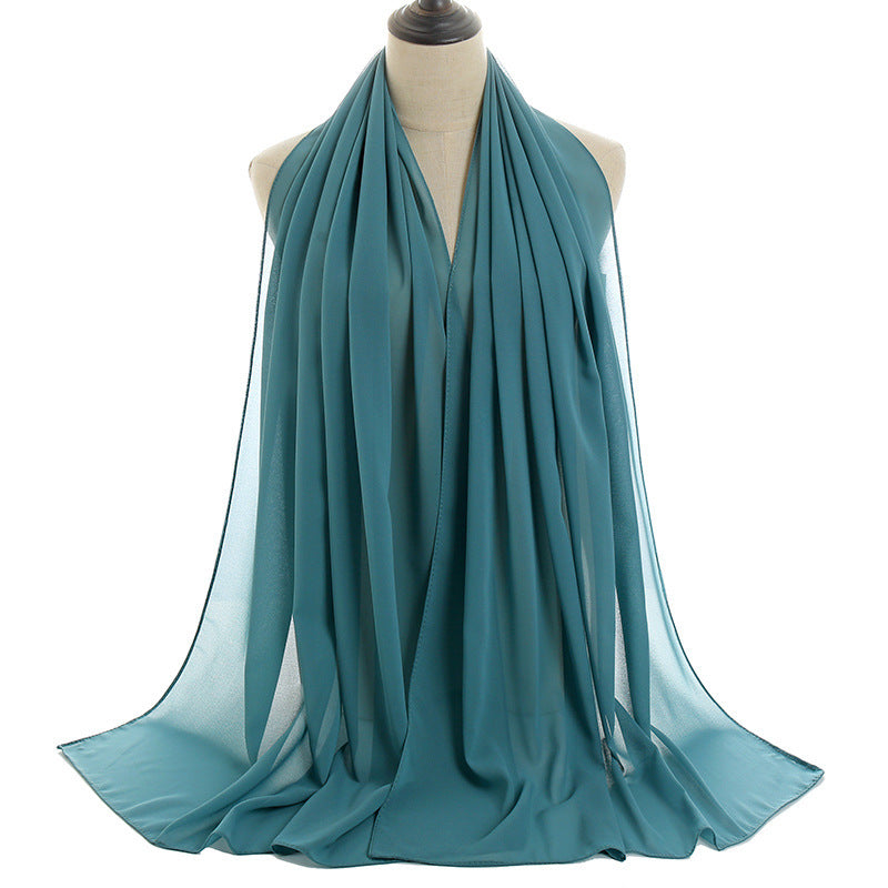 Pearl Chiffon Monochrome Women Scarf