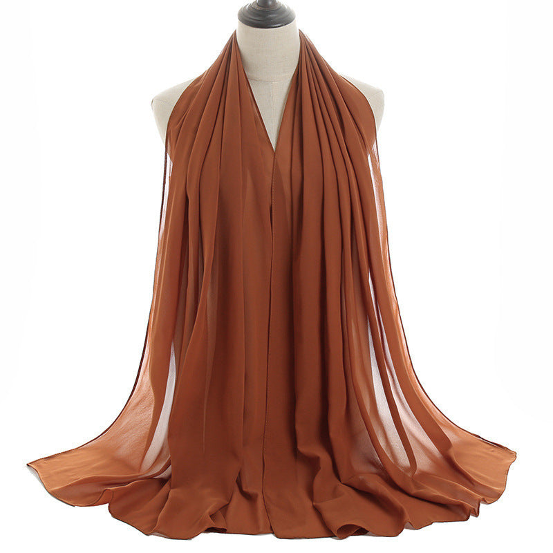 Pearl Chiffon Monochrome Women Scarf