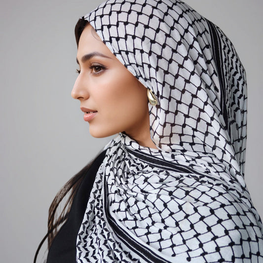 Chiffon Plaid Printed Arabic Style Fashion Scarf