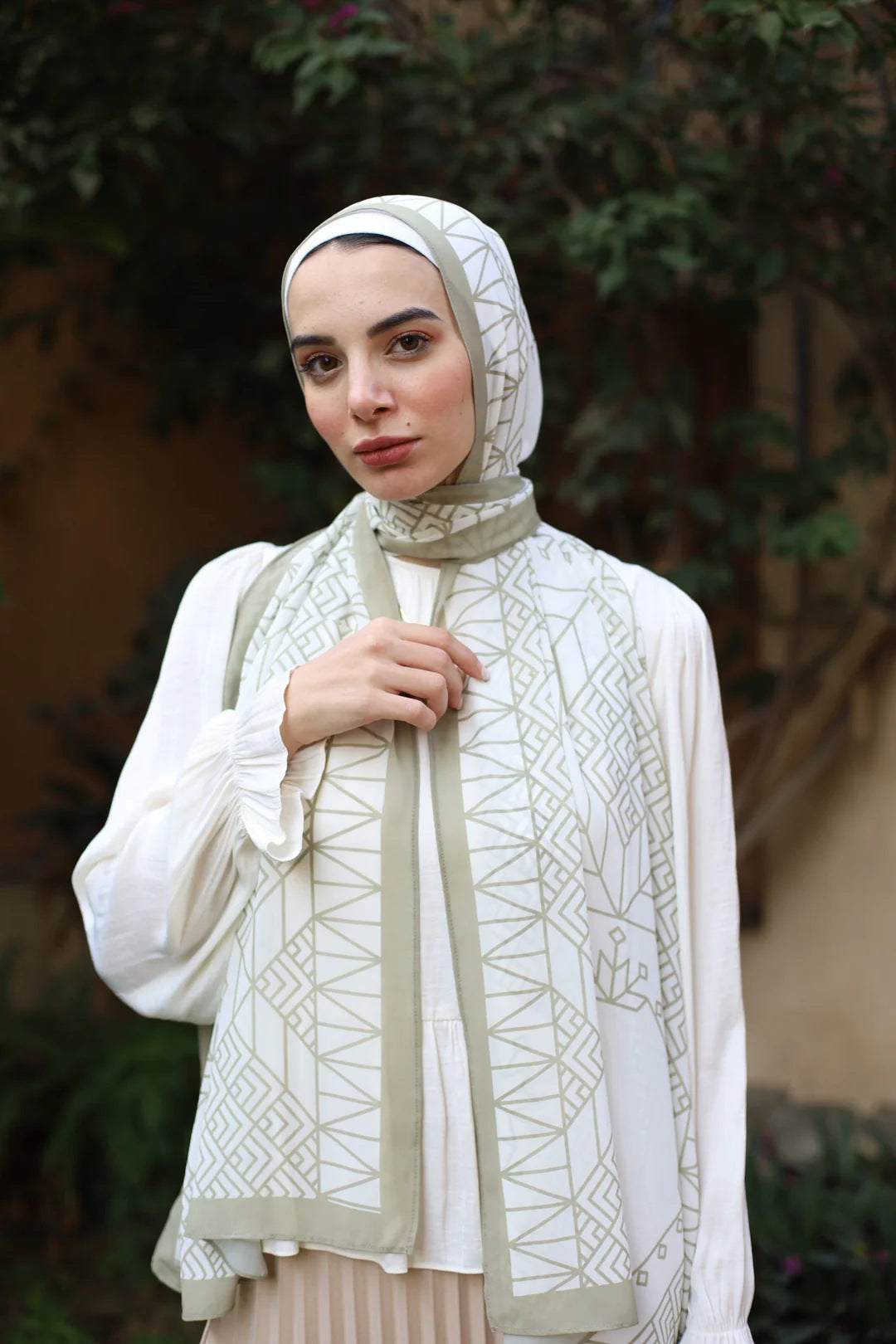 Satin Printed Head Wrap Scarf Elegant Shawl