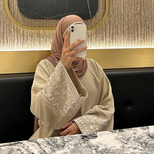 Embroidered Elegant Long Robe Dress Dubai