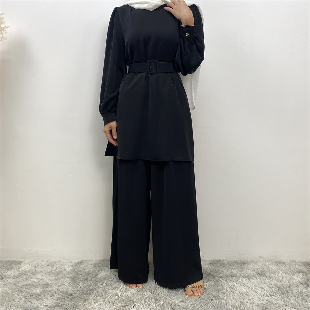 Solid Color Dubai Two-Piece Set for Women