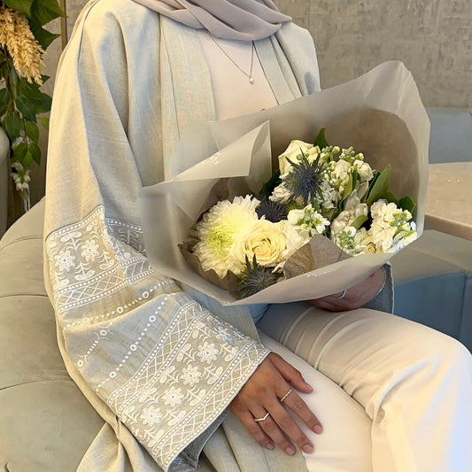 Embroidered Elegant Cardigan Dress Dubai