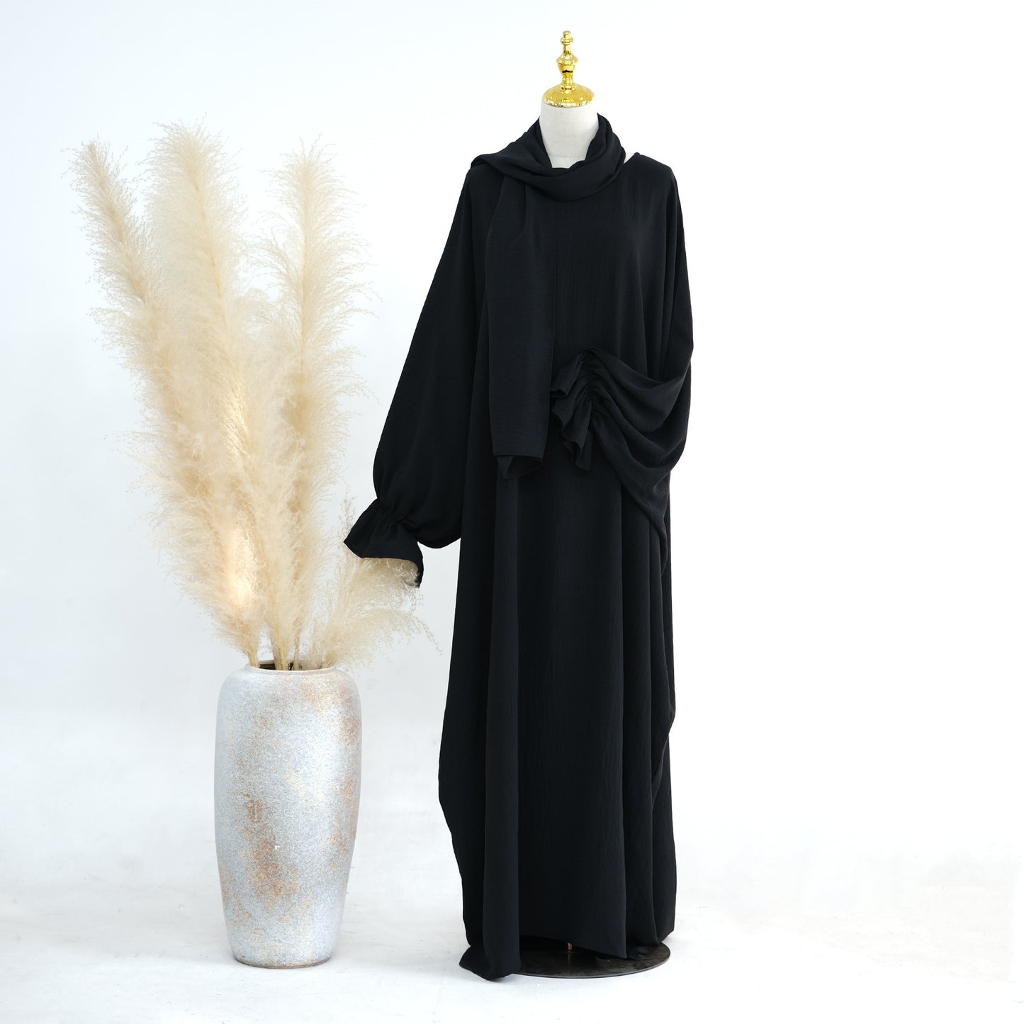 Solid Color Dubai Dress Long Middle East Wear