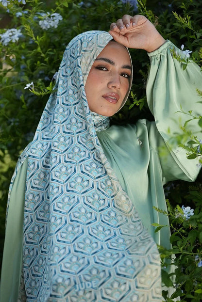 Satin Printed Head Wrap Scarf Elegant Shawl