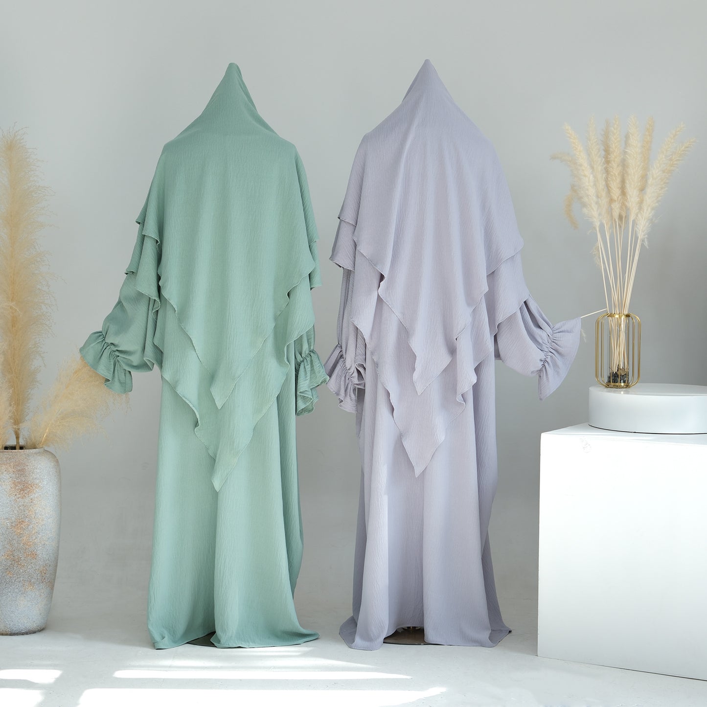 Solid Color Dubai Dress Long Middle East Wear