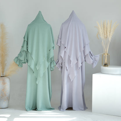Solid Color Dubai Dress Long Middle East Wear