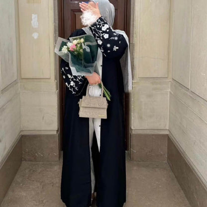 Dubai Embroidered Loose Bat Sleeve Cardigan Robe