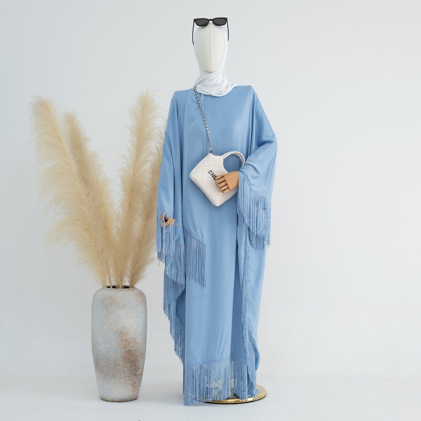 Dubai Tassel Bat Sleeve Elegant Robe Dress Women