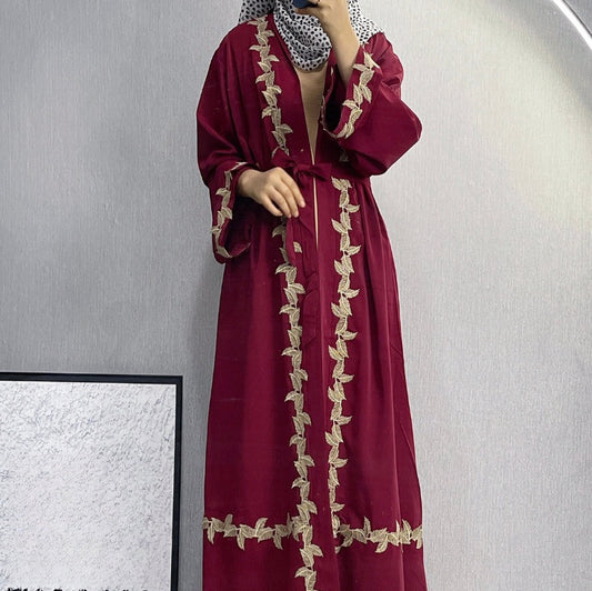 Embroidered Lace Long Dress Robe For Women