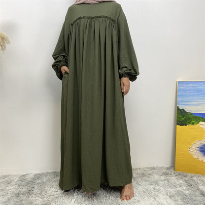 Loose Sleeve Side Pocket Long Dress Dubai
