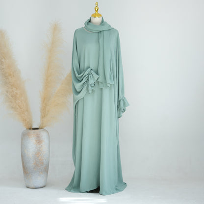 Solid Color Dubai Dress Long Middle East Wear