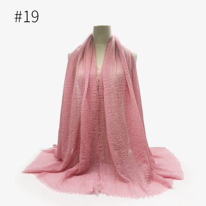 Bubble Plain Soft Cotton Scarf Wrap For Women