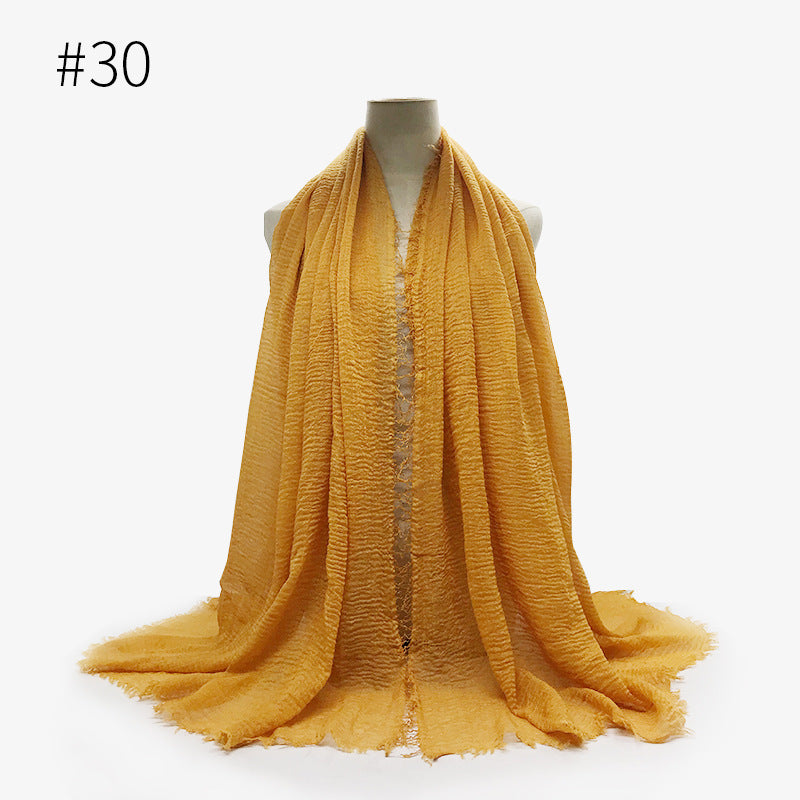 Bubble Plain Soft Cotton Scarf Wrap For Women