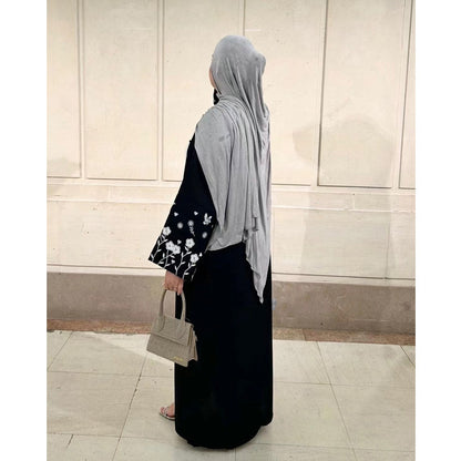 Dubai Embroidered Loose Bat Sleeve Cardigan Robe
