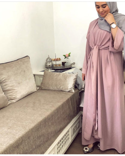 French Straps Robe Dress Spring Dubai Style