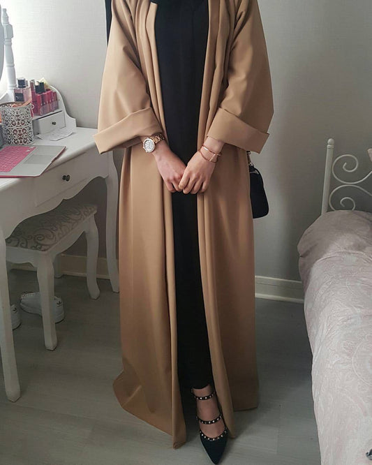 Pure Color Spot Middle East Cardigan Robe