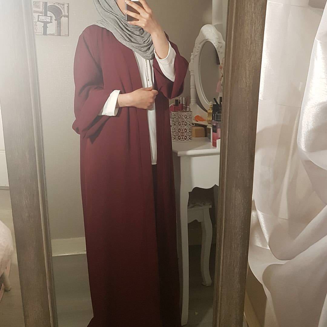 Pure Color Spot Middle East Cardigan Robe