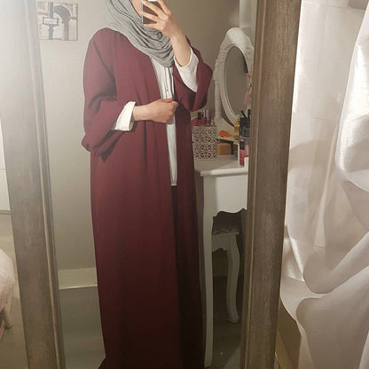 Pure Color Spot Middle East Cardigan Robe