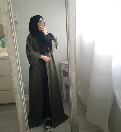 Pure Color Spot Middle East Cardigan Robe