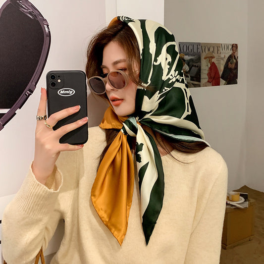 Large Square Retro Gauze Scarf For Women