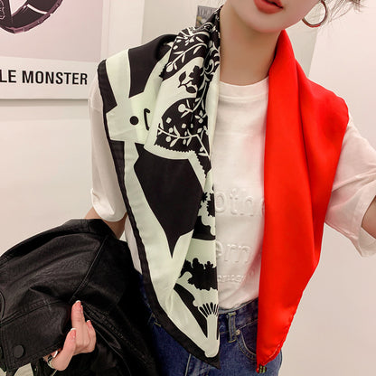 Large Square Retro Gauze Scarf For Women