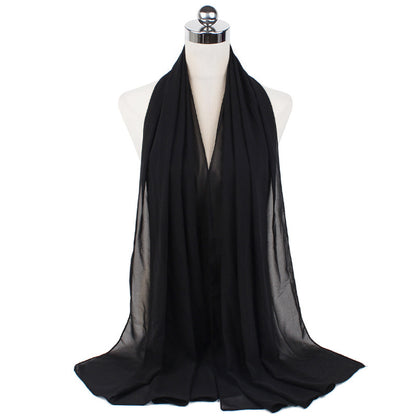 Pearl Chiffon Monochrome Women Scarf
