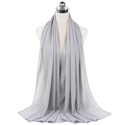 Pearl Chiffon Monochrome Women Scarf