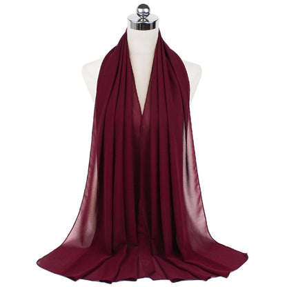 Pearl Chiffon Monochrome Women Scarf