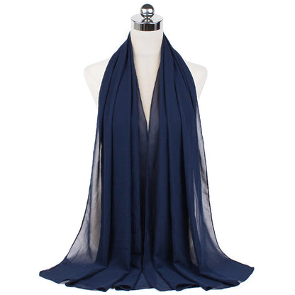 Pearl Chiffon Monochrome Women Scarf