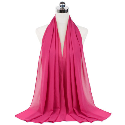 Pearl Chiffon Monochrome Women Scarf