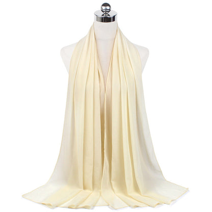 Pearl Chiffon Monochrome Women Scarf