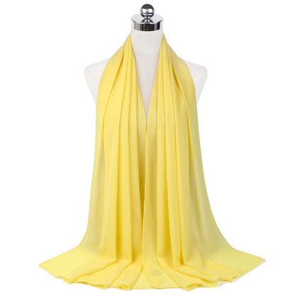 Pearl Chiffon Monochrome Women Scarf