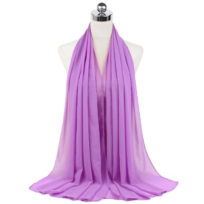 Pearl Chiffon Monochrome Women Scarf