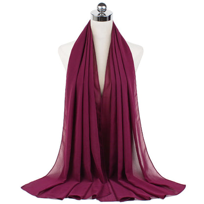 Pearl Chiffon Monochrome Women Scarf