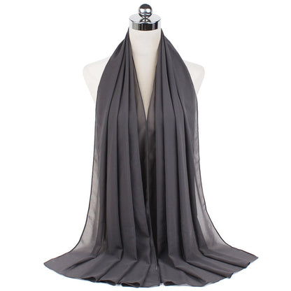 Pearl Chiffon Monochrome Women Scarf