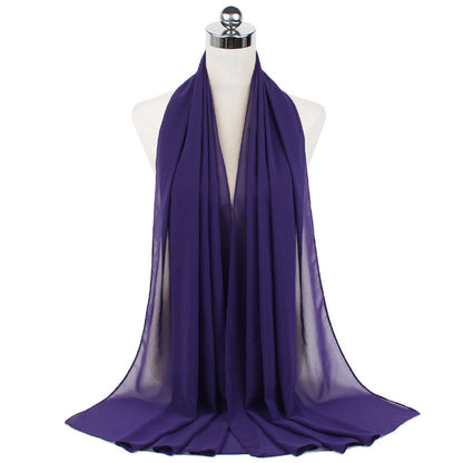 Pearl Chiffon Monochrome Women Scarf