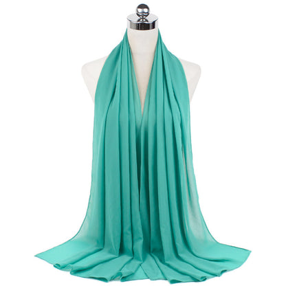 Pearl Chiffon Monochrome Women Scarf