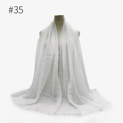 Bubble Plain Soft Cotton Scarf Wrap For Women