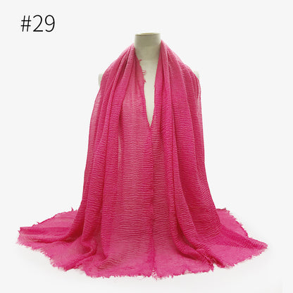 Bubble Plain Soft Cotton Scarf Wrap For Women