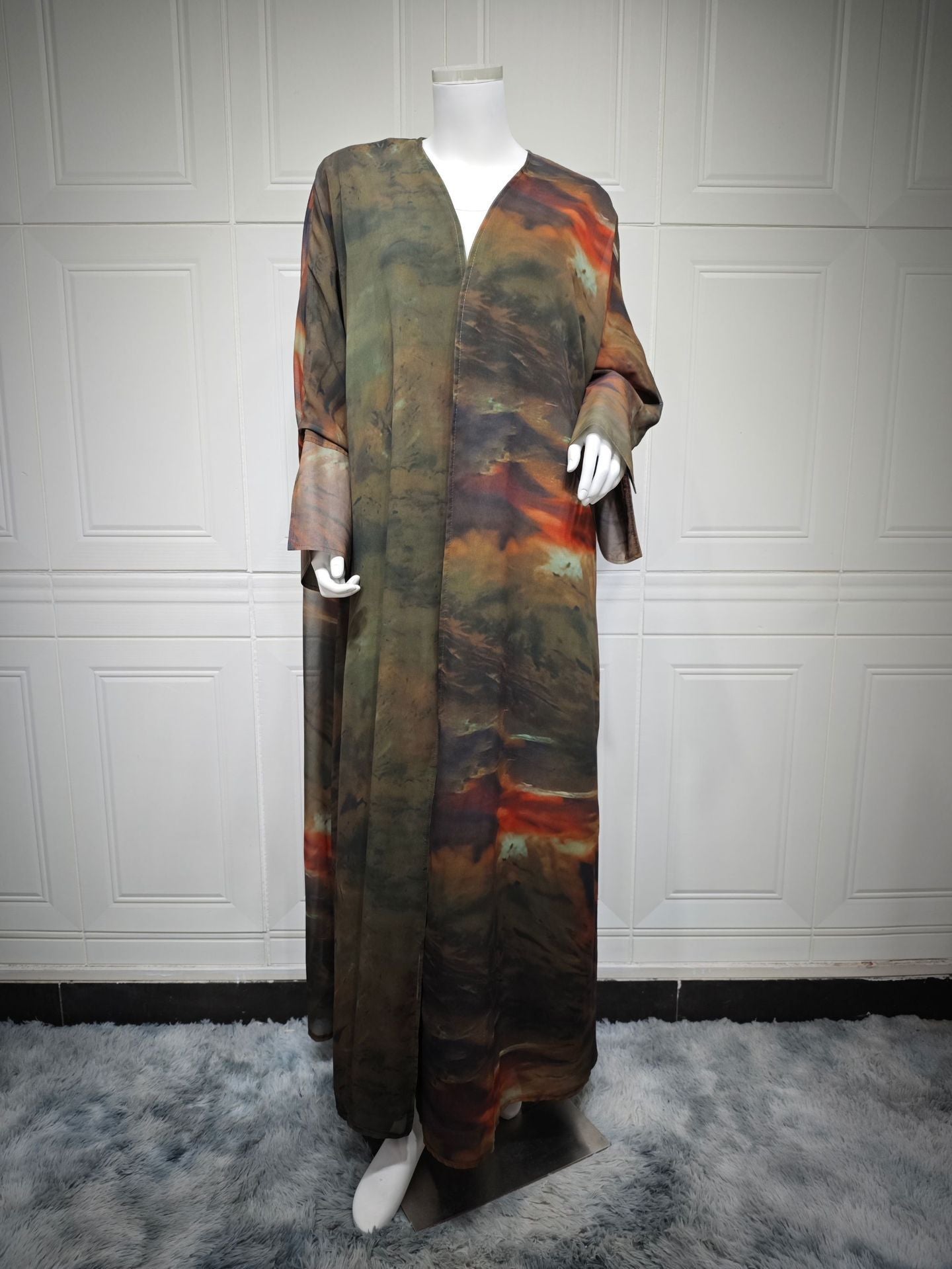 Printed Chiffon Robe Dress Outerwear Dubai
