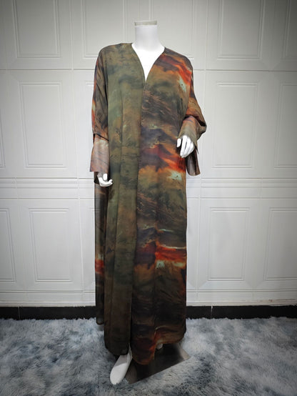 Printed Chiffon Robe Dress Outerwear Dubai