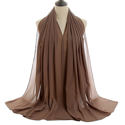 Pearl Chiffon Monochrome Women Scarf