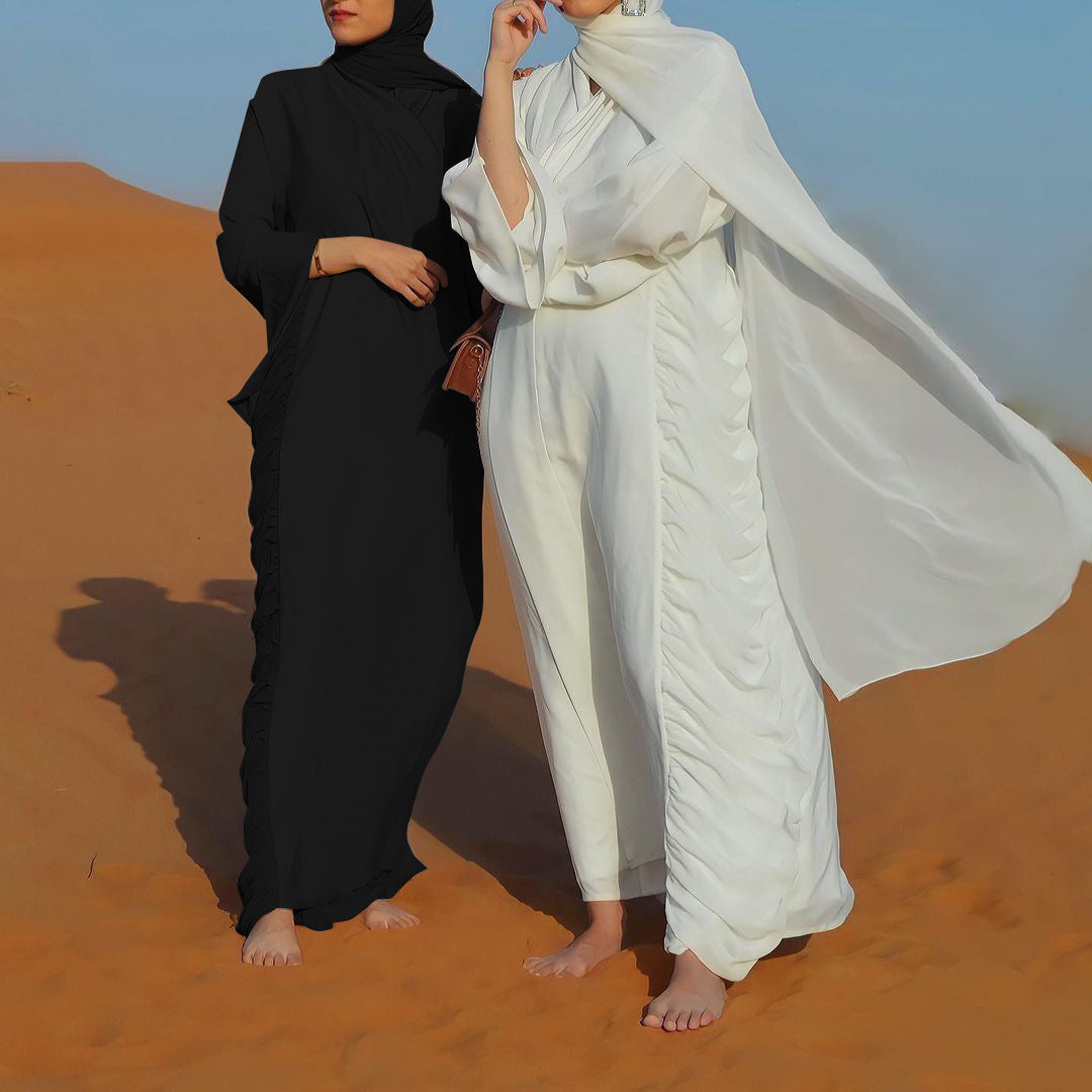 Long Tie Flowy Solid Color Dress Dubai