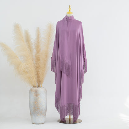 Dubai Tassel Bat Sleeve Elegant Robe Dress Women